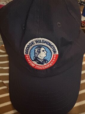 George Washington For President Embroidered Navy Baseball Cap 100% cotton